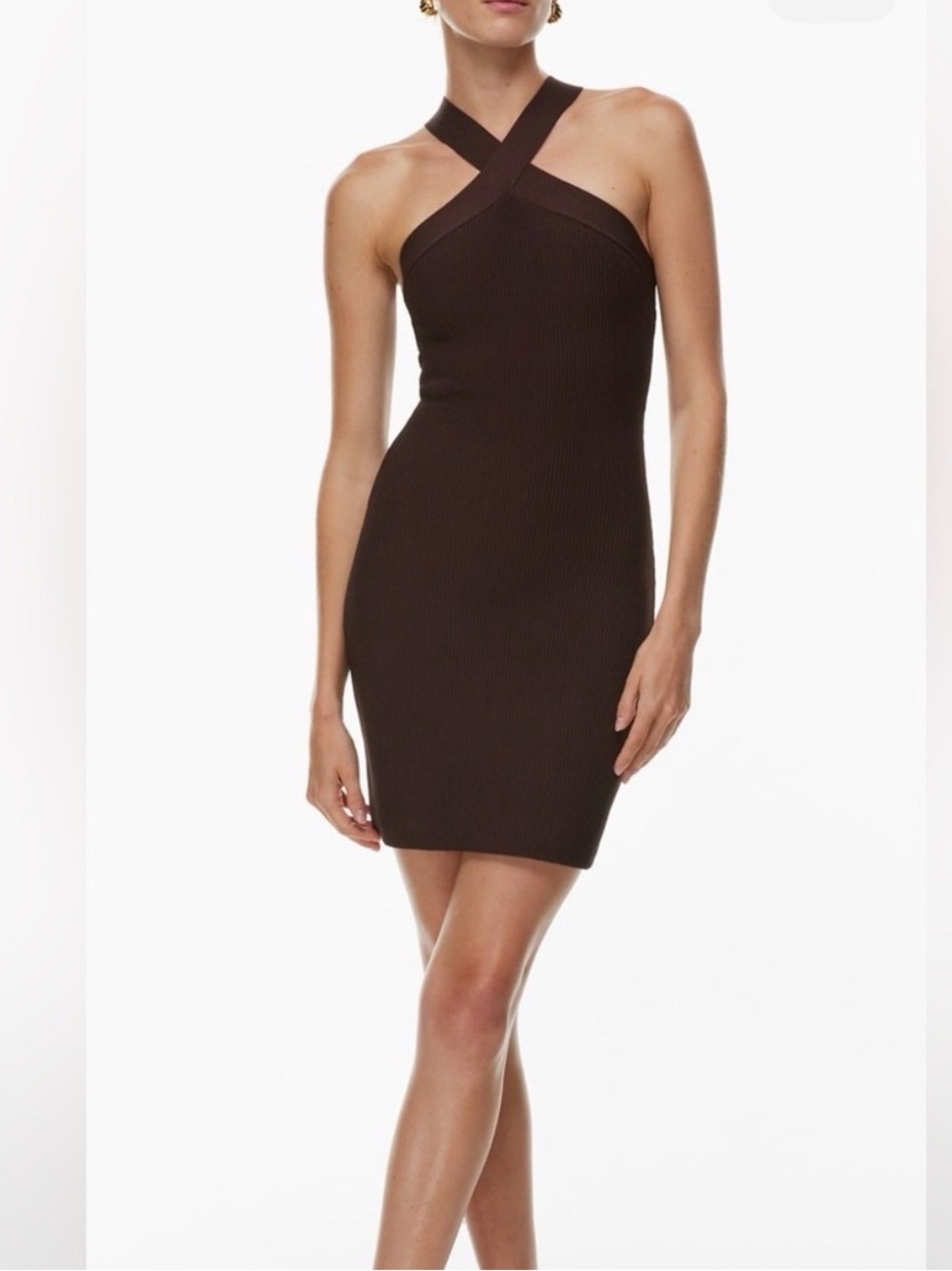 Aritzia Babaton Sculpt Knit Criss Cross Dress